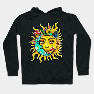 Mushroom Sun and moon Hoodie